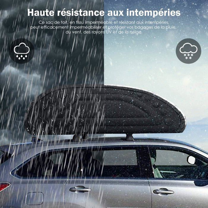 Cofre de techo blando para coche COSTWAY de 400 L, bolsa de techo de espuma PE impermeable con correas resistentes y bolsa de transporte, color negro.