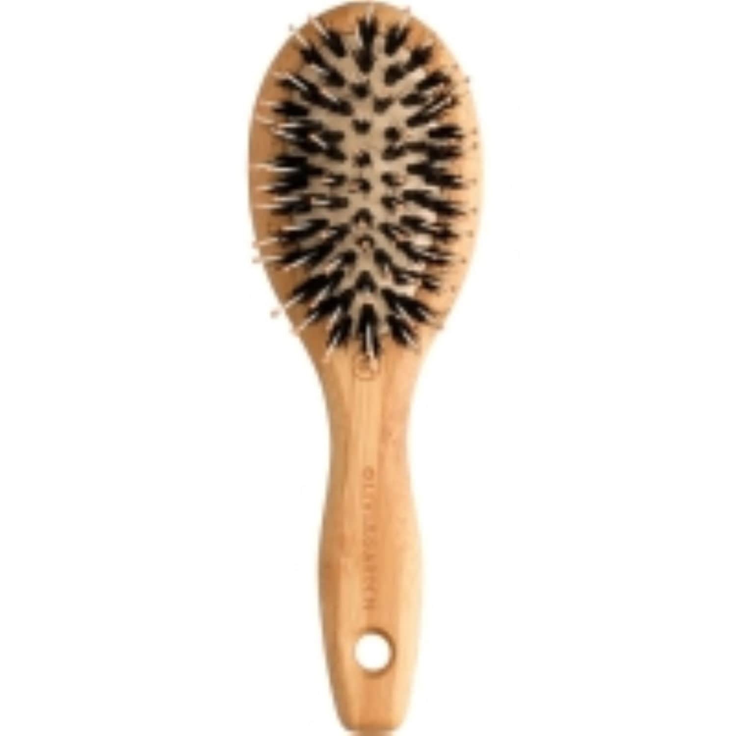 Olivia Garden BAMBOO TOUCH plokščias ir irklinis šepetys, vidutinio dydžio, kombinuotas iššukavimo šepetys, 1 vnt.