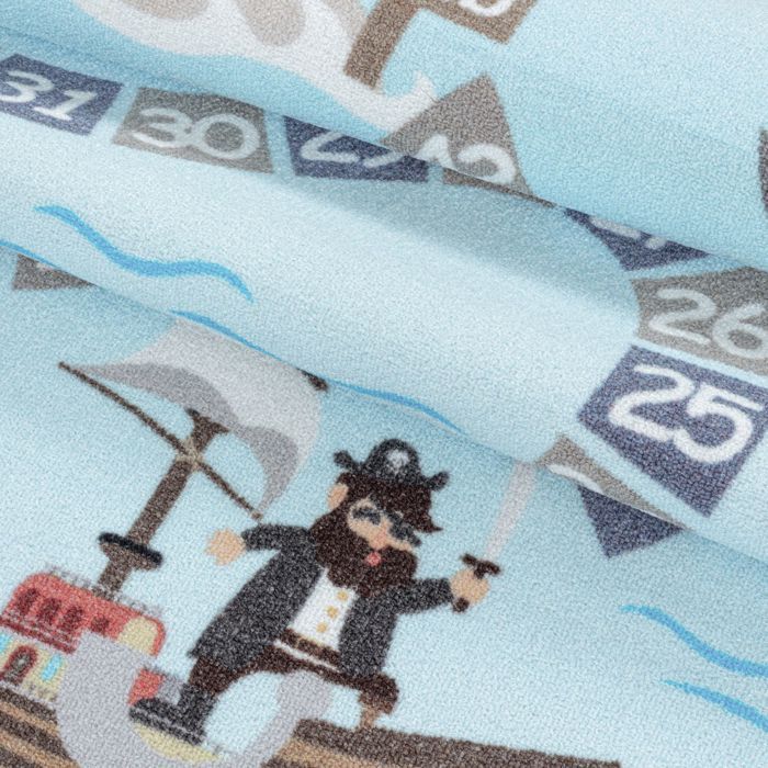Carpetsale24 Tapis enfant motif pirate coloris bleu 120x170 cm tapis chambre enfant tapis chambre bébé