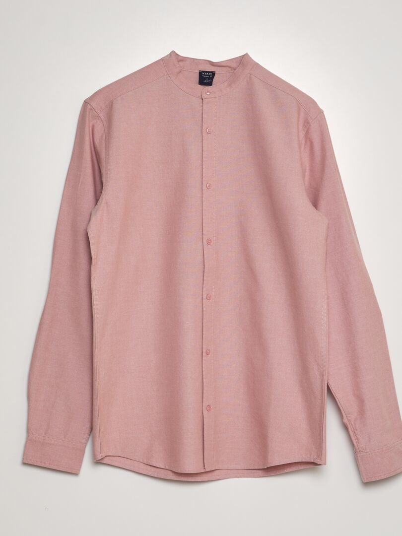 Camisa Oxford com gola mandarim - VERMELHA