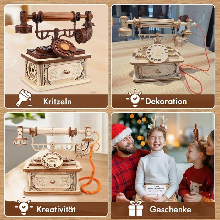 Kit di modellismo in legno 3D - Modello di telefono - Puzzle in legno - Fai da te per adulti