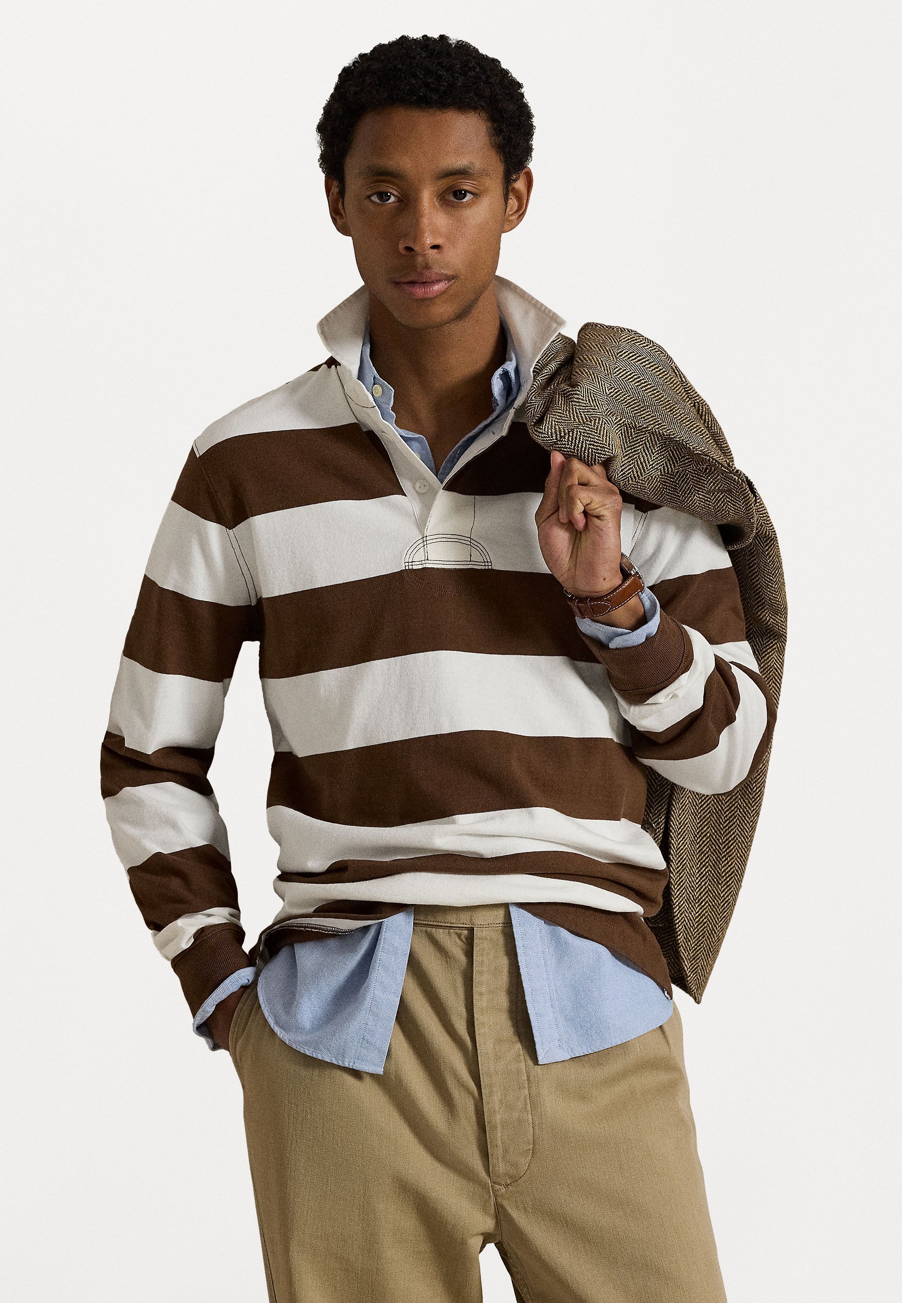Polo Ralph Lauren HET ICONISCHE RUGBYSHIRT - Poloshirt - licht roestbruin/trofeecrème