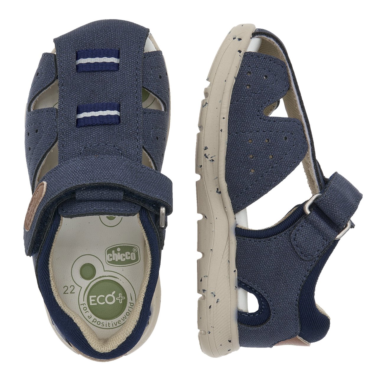 Cardiffblauwe gesloten sandalen voor jongens
