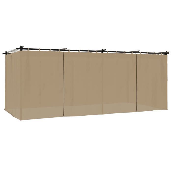Gazebo vidaXL con tende color tortora, 6x3 m, in acciaio, gazebo da giardino, gazebo da patio, padiglione da giardino 4003922