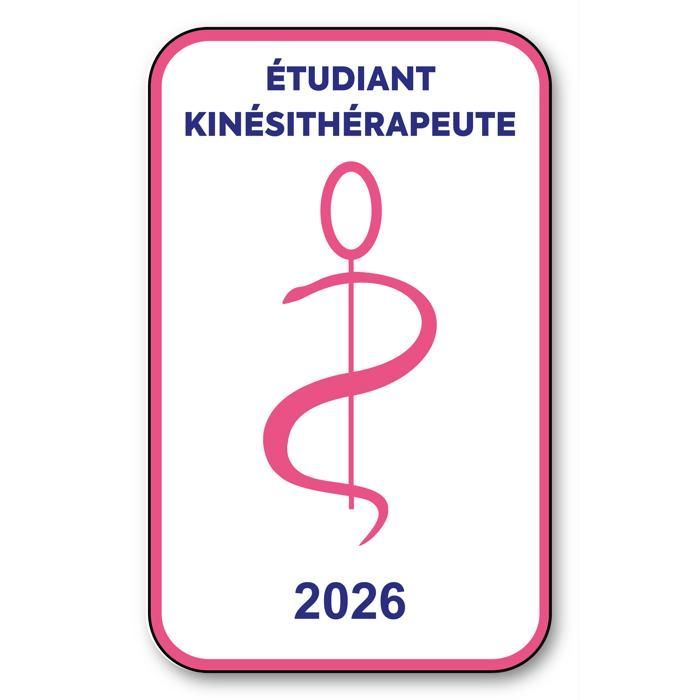 Autocollant Sticker - Vignette Caducée 2026 pour Pare Brise en Vitrophanie - V6 Étudiant Kinésithérapeute