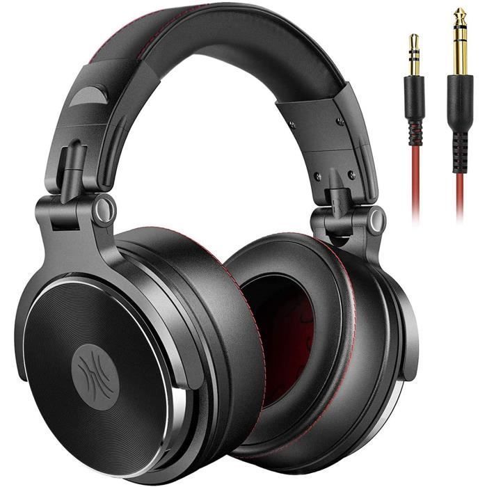 Pro50 gesloten DJ-hoofdtelefoon, OneOdio Hi-Fi-hoofdtelefoon, bedrade computerhoofdtelefoon met 50 mm drivers (zwart)