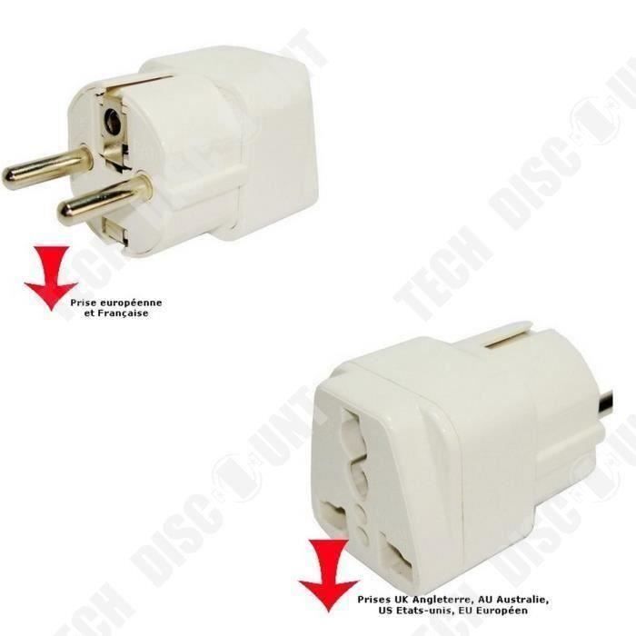 Adaptador de viaje universal para tomas de corriente francesas. Conexión de enchufe estadounidense. Para otras tomas de corriente. Adaptador convertidor.