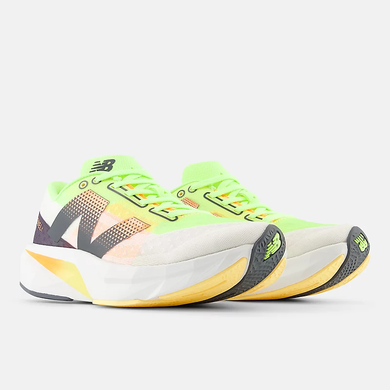 FuelCell Rebel v4 Damenschuhe – Weiß mit gebleichtem Limettengrün und leuchtendem Mango