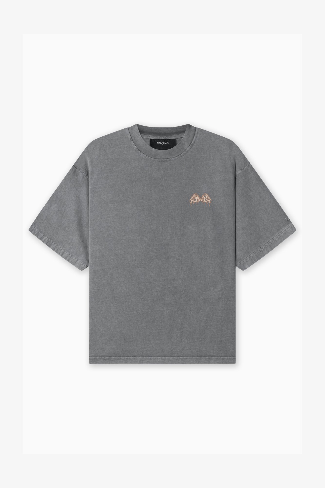 T-shirt imprimé unisexe « Favela Betrayal » gris délavé