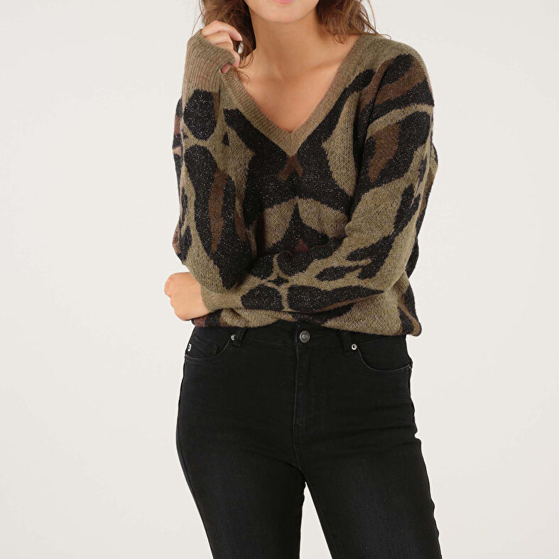 Maglione da donna color cammello