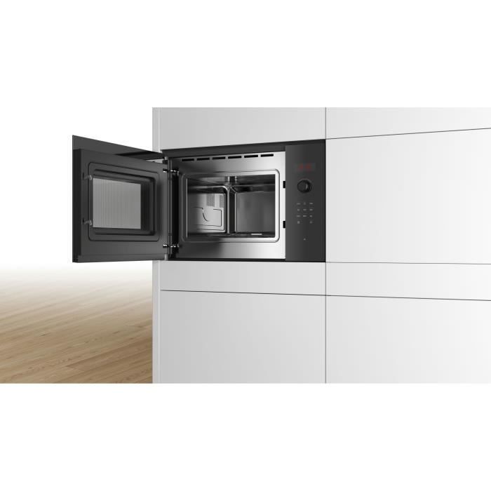 Einbau-Mikrowelle (Einzelgerät) – BOSCH SER4 – BFL523MB1F – Schwarz – 7 Automatikprogramme – 38,2 x 59,4 x 31,7 cm