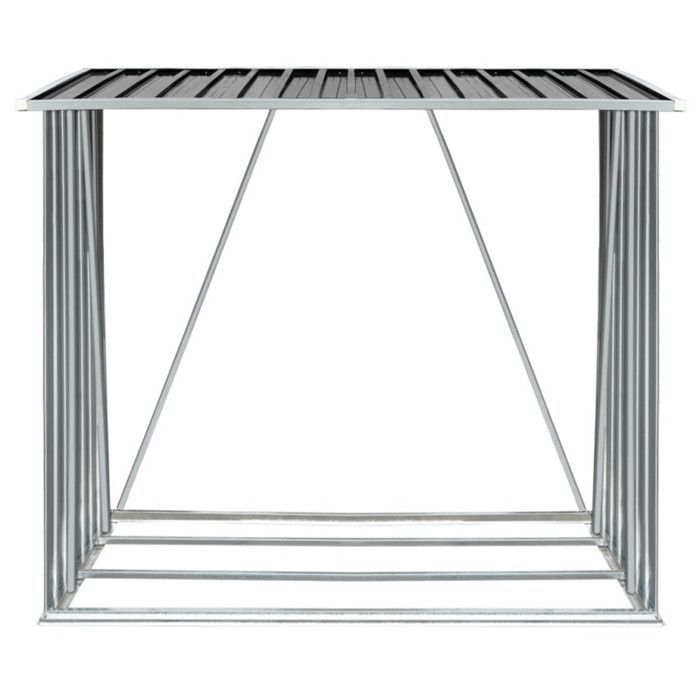 Abri de stockage à bois en acier galvanisé 163x83x154cm - VIDAXL