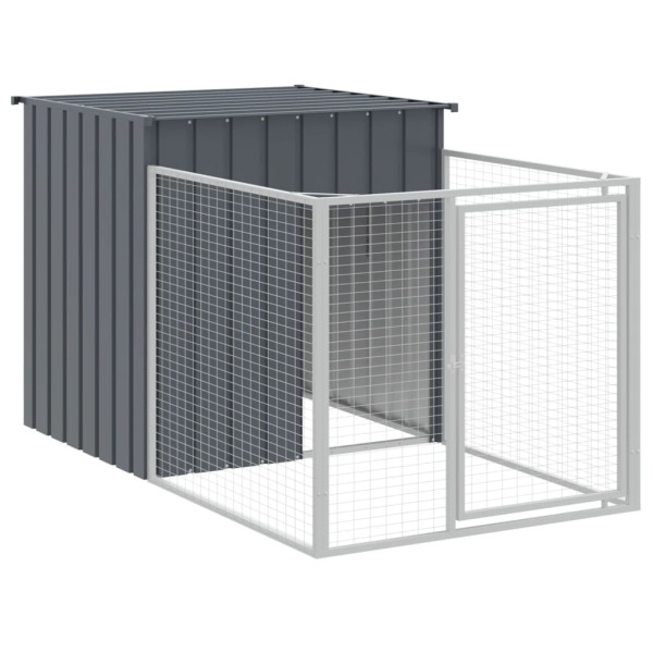 VidaXL buda dla psa Antracyt 110 x 201 x 110 cm Stal