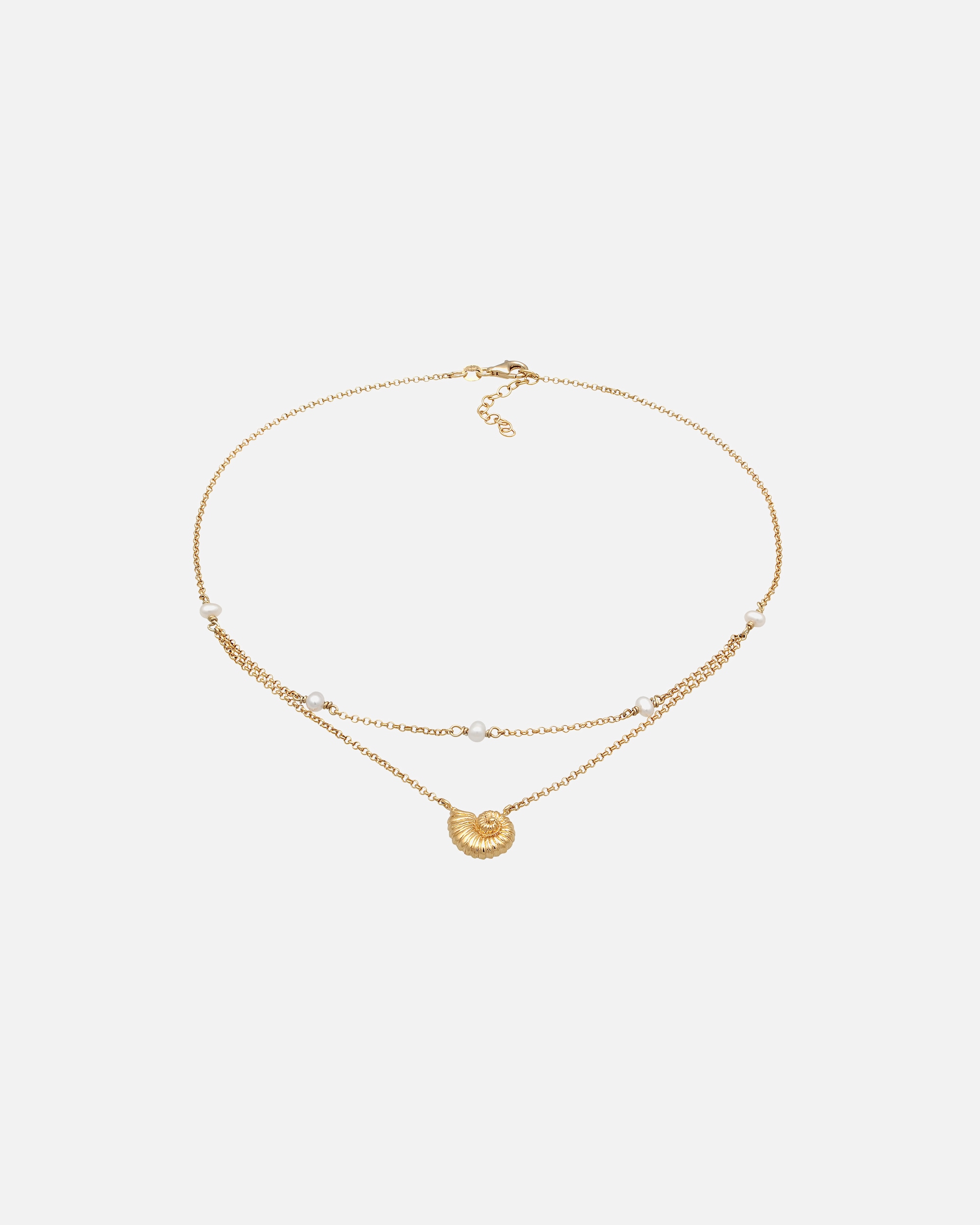 Elli Femmes Couches coquillage Pendentif avec Perles de culture d'eau douce en Argent Sterling 925 Plaqué Or