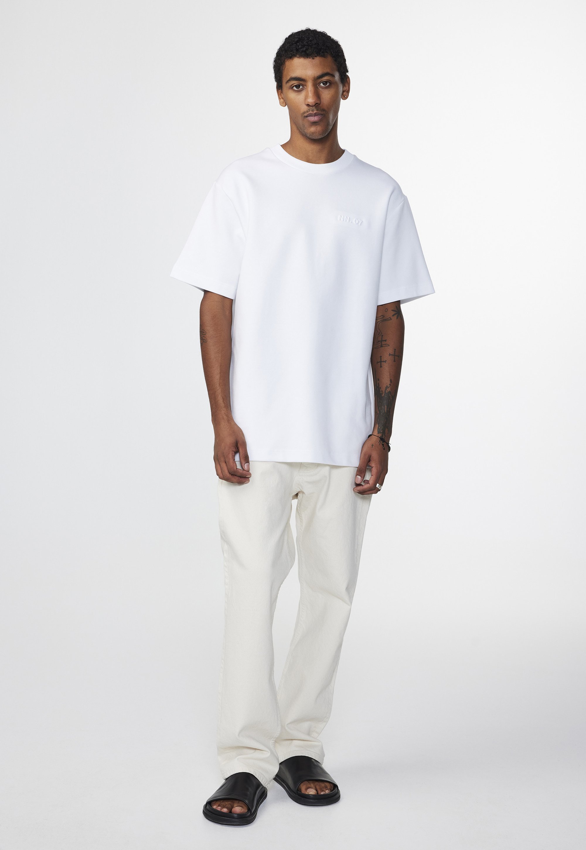 NN.07 LOGO - T-shirt basic - bianca