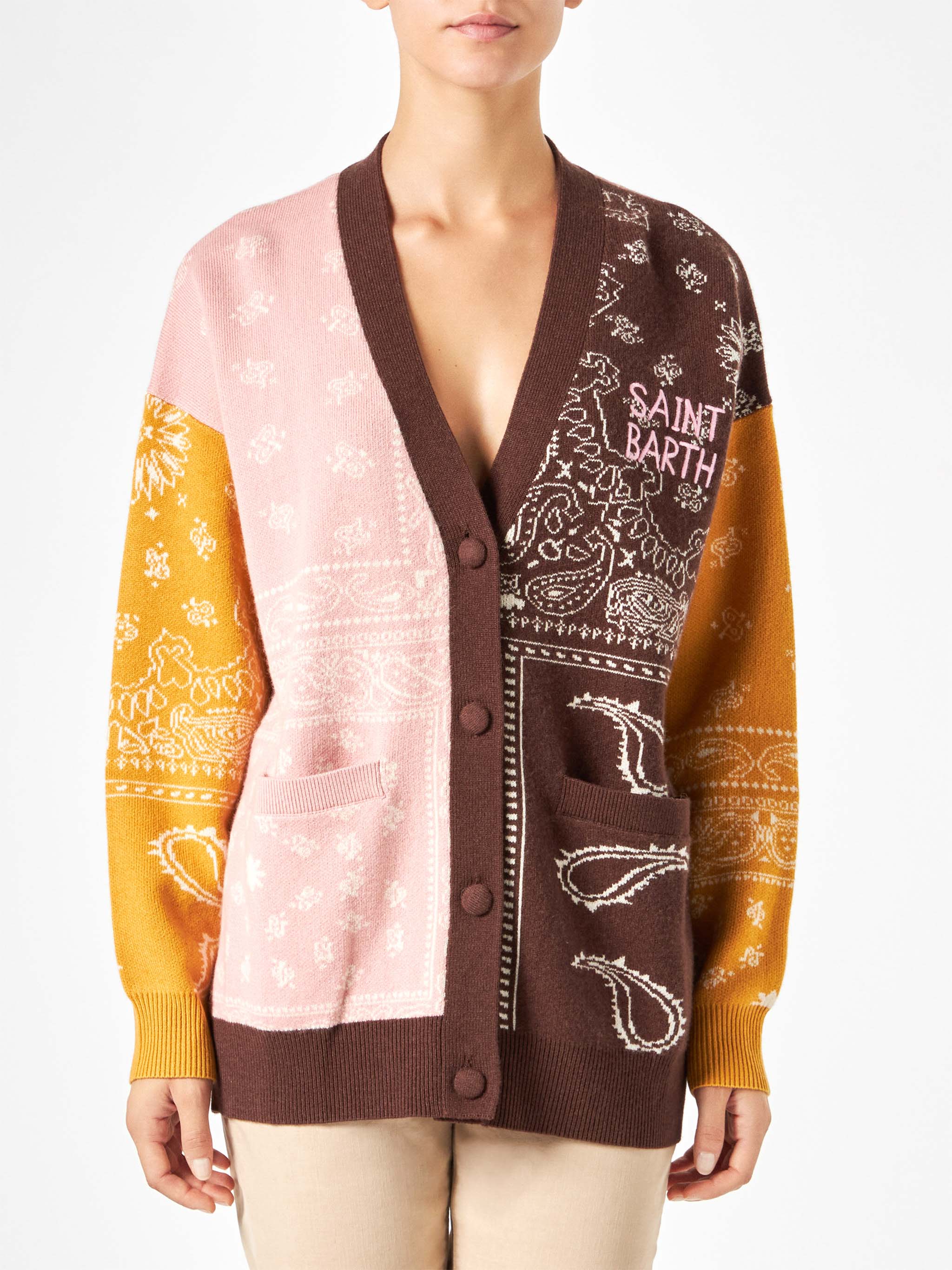 Damesvest met bandana-print