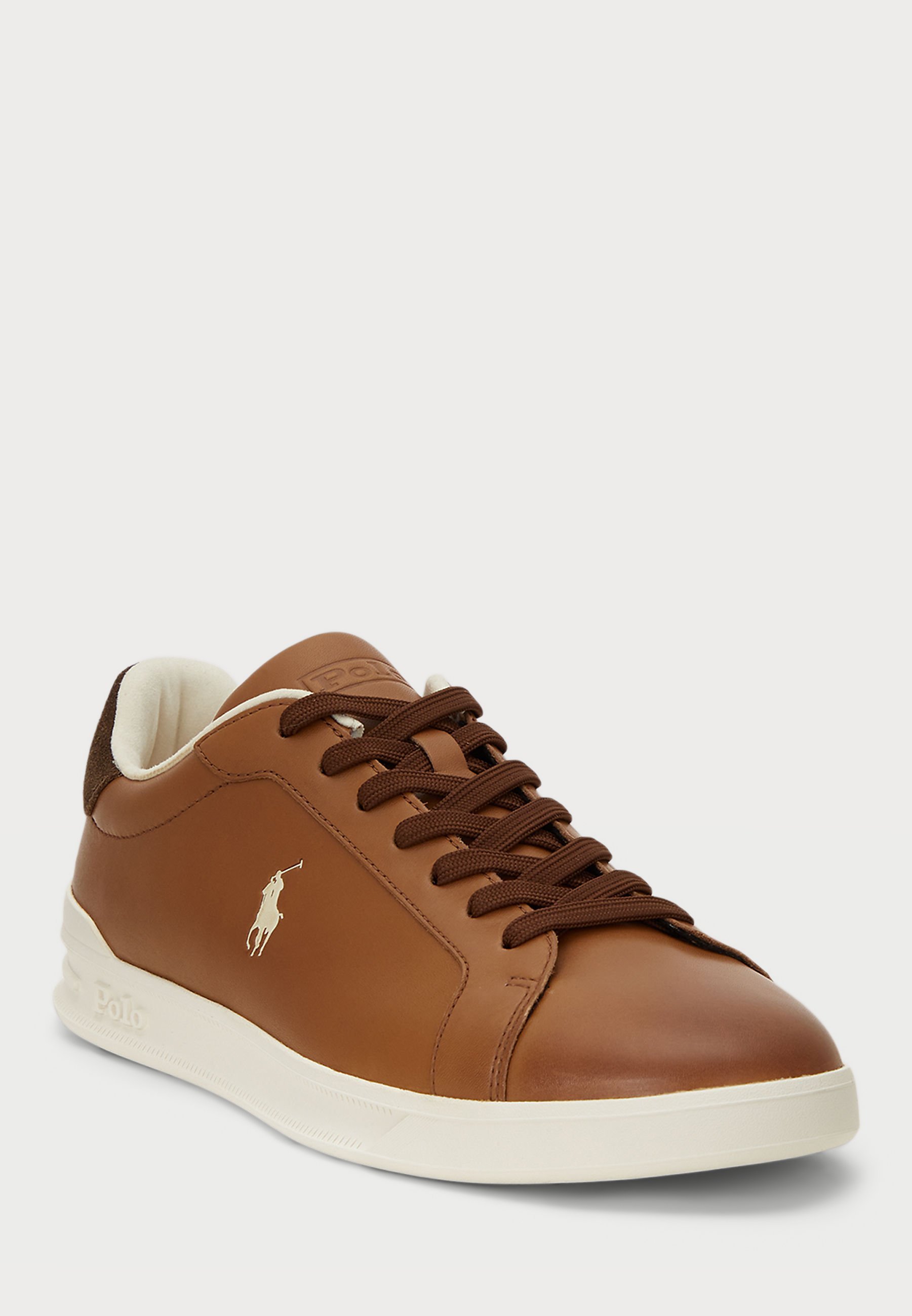 Polo Ralph Lauren HERITAGE COURT II LEATHER SNEAKER UNISEX - Sneakers laag - tan/ecru