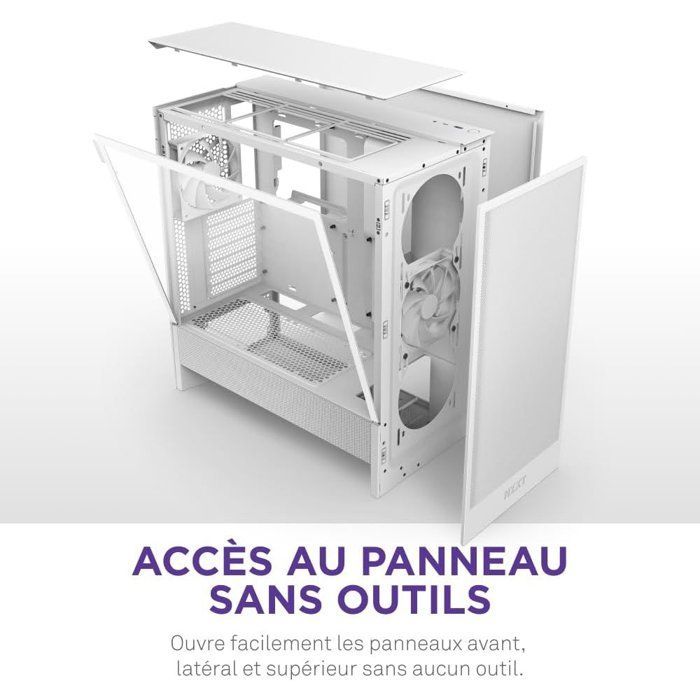 Case mid-tower ATX compatto - NZXT - CC-H52FW-01 - H5 Flow - Bianco