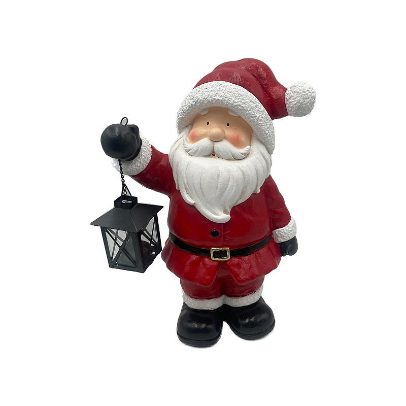 Hemgjord jultomte 40 cm med värmeljus i glasfiber