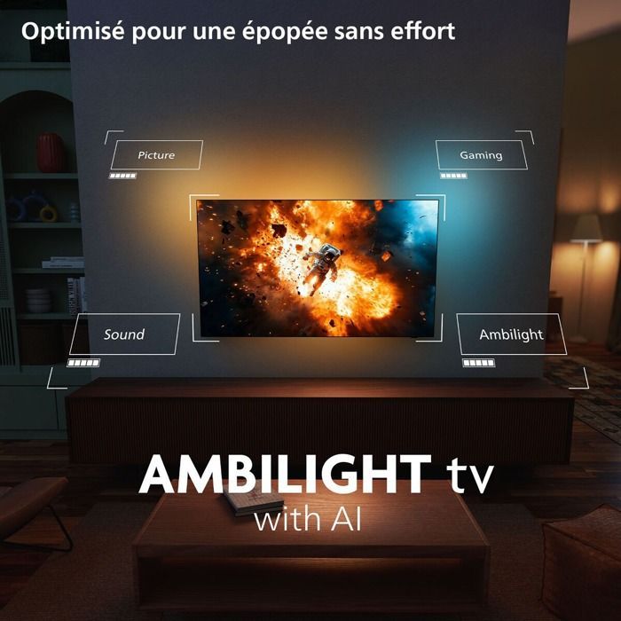 TV OLED - PHILIPS - 55OLED910 - 139 cm - 4K UHD - Smart TV - Ambilight