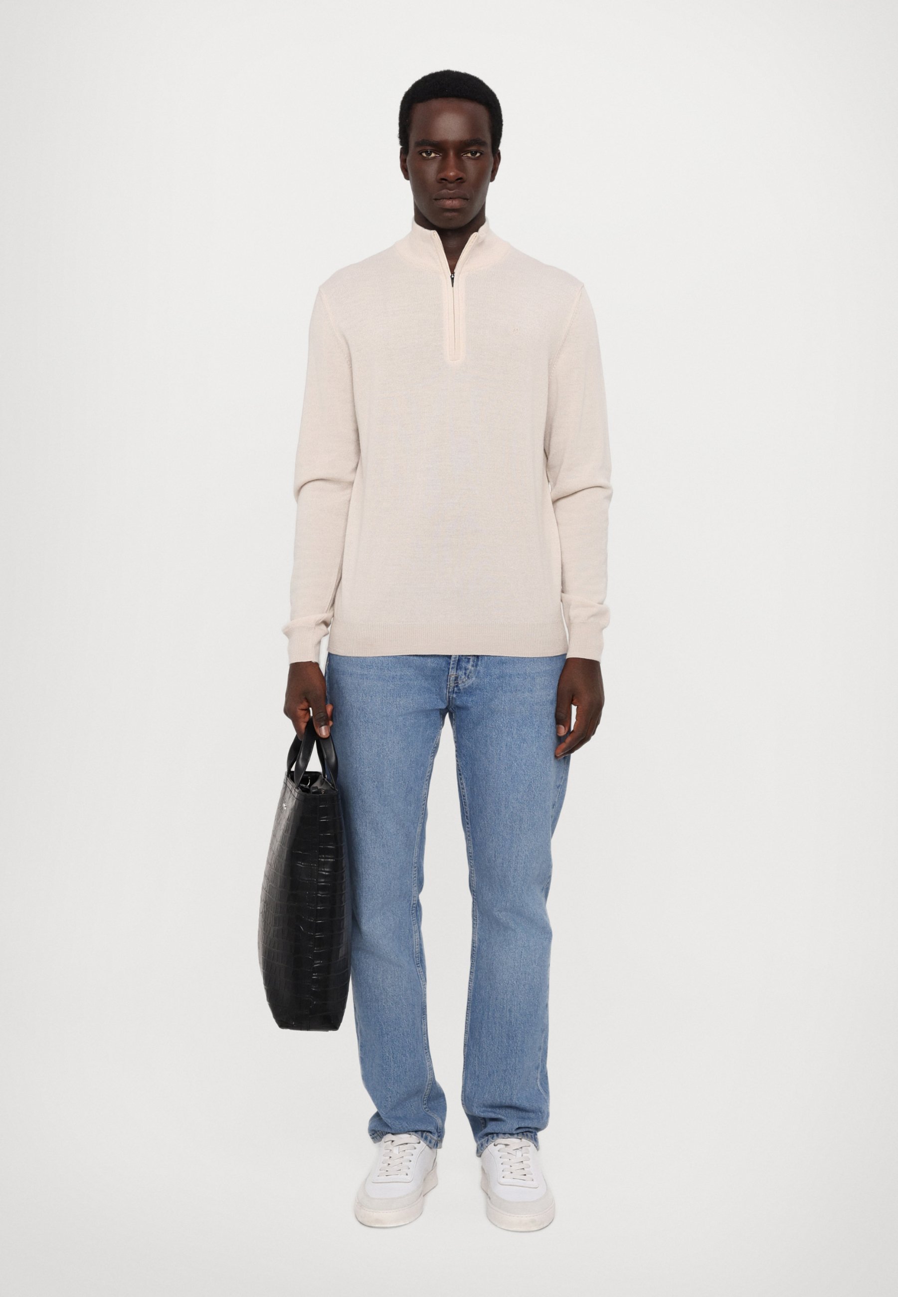 J.LINDEBERG KIYAN LIGHT QUARTER ZIP - Sweter - moonbeam