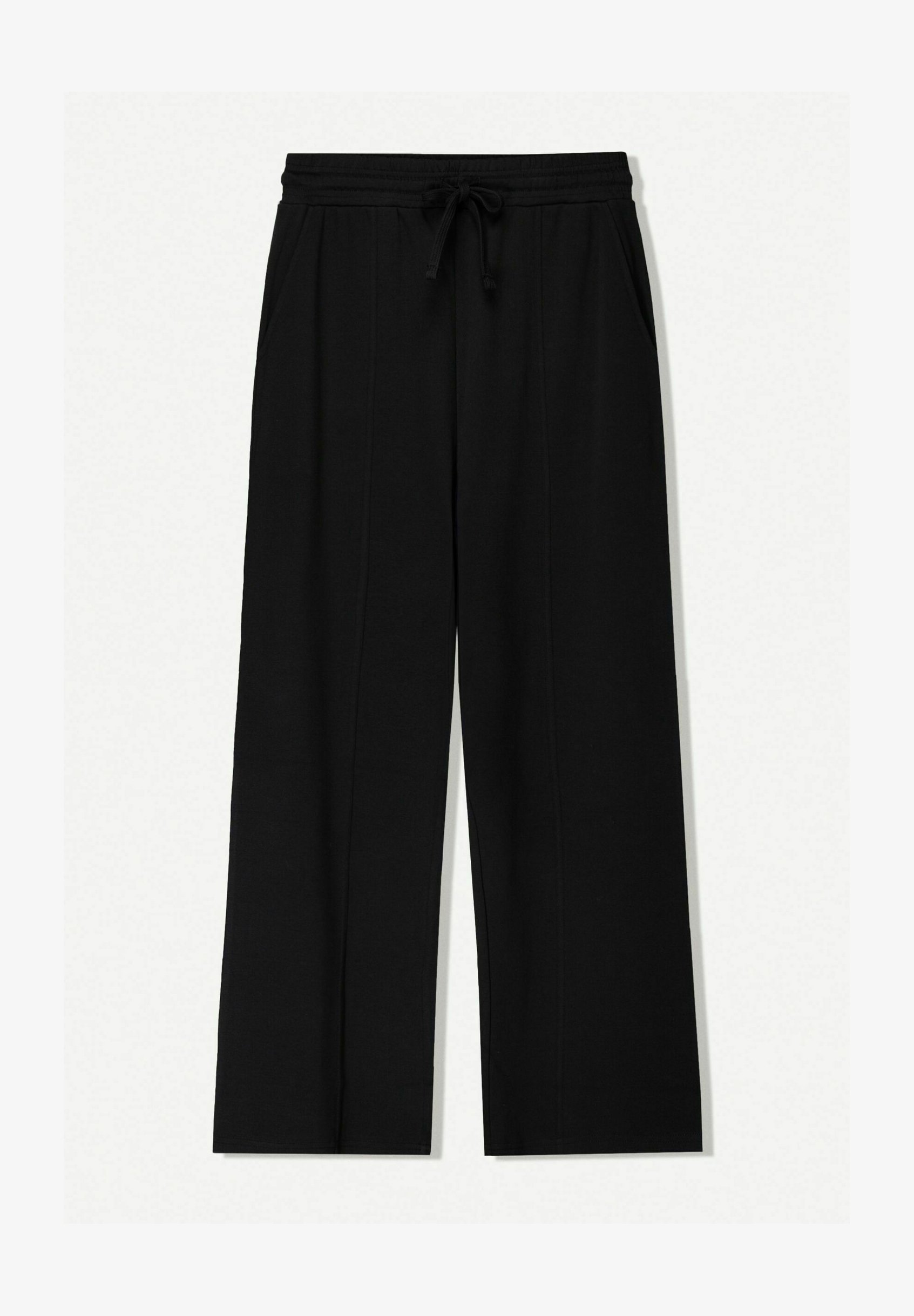 Bershka WIDE-LEG - Bas de survêtement - noir