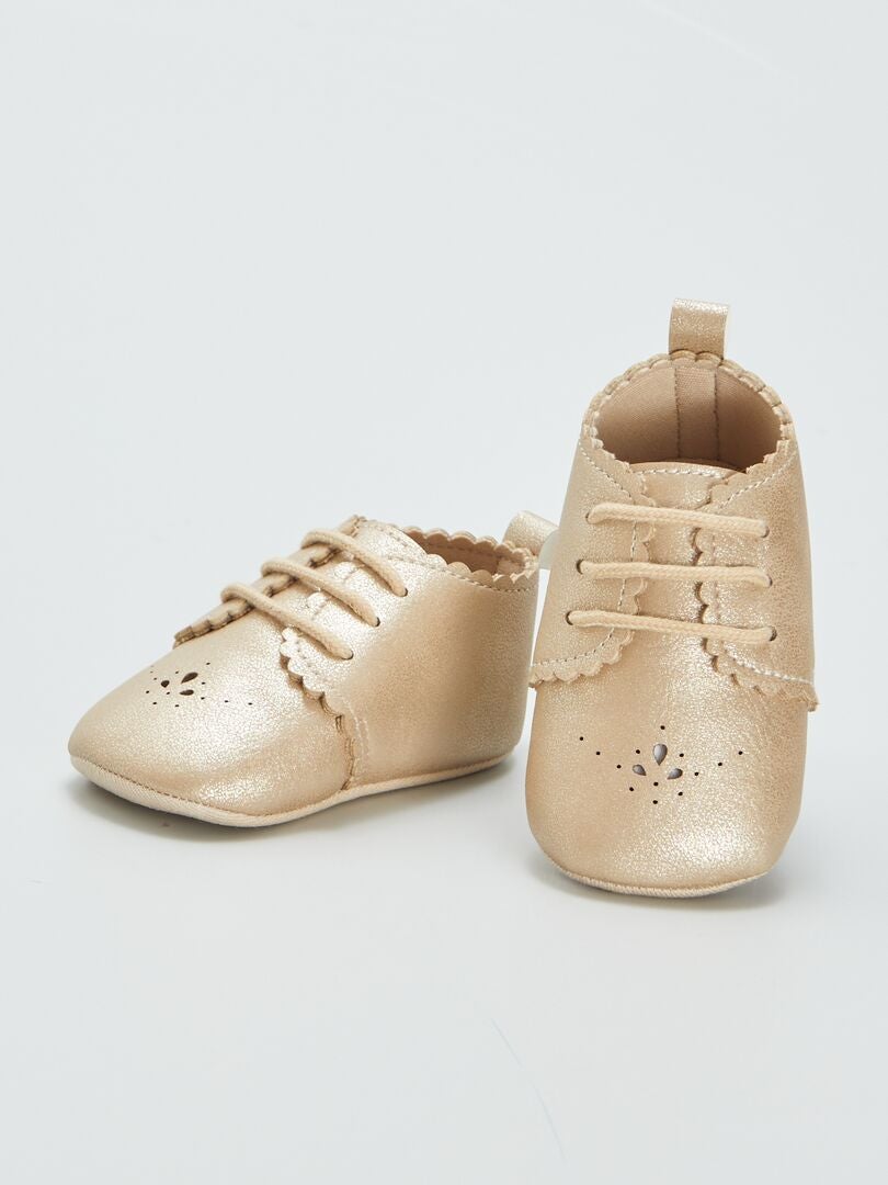 Sapatos Derby com Lantejoulas - BEGE