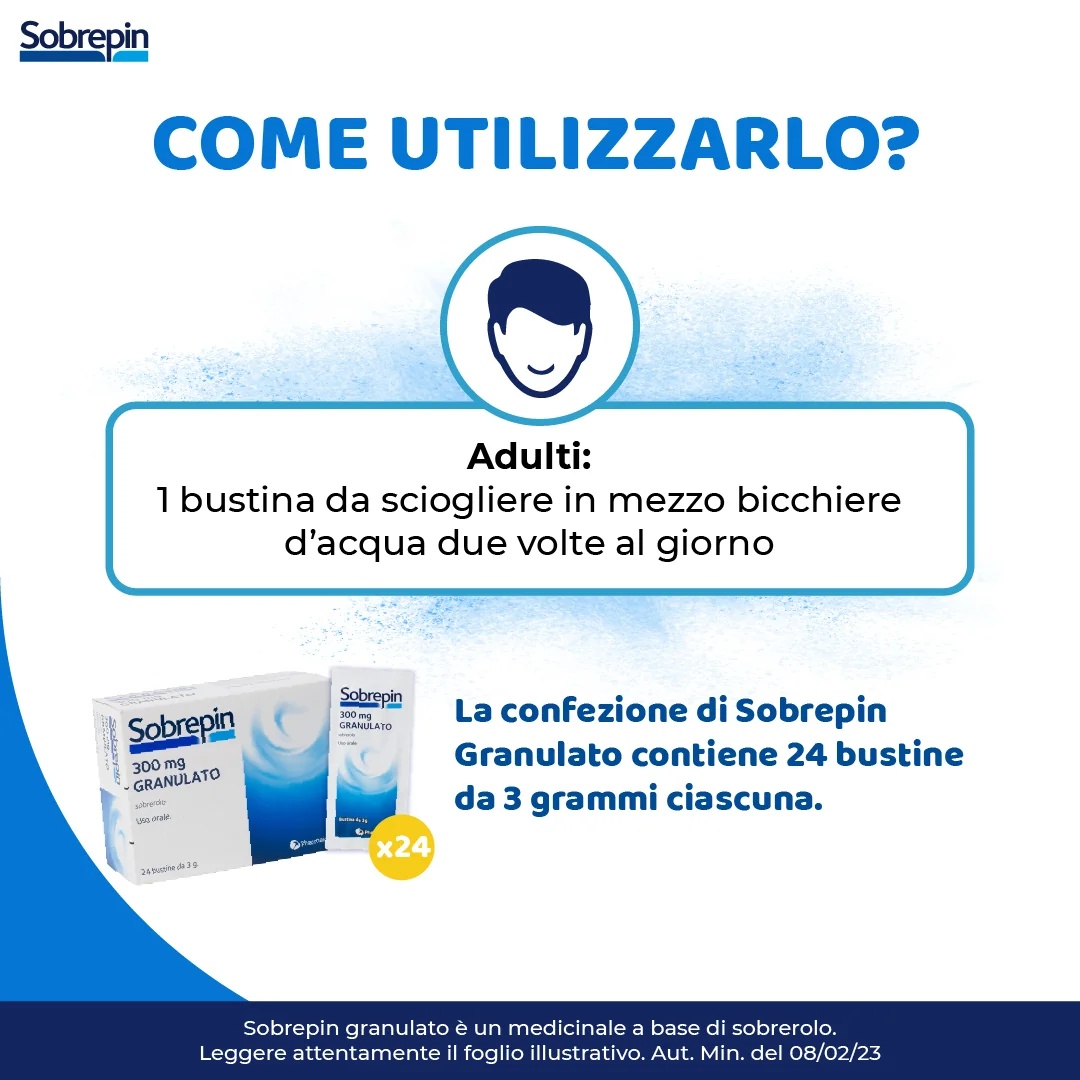 SOBREPIN Sobrepin gránulos mucolíticos para la tos 24 sobres 300 mg para la tos