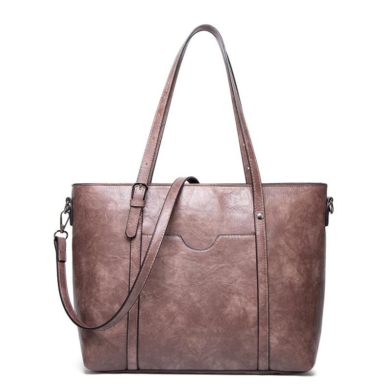 Sacoche tendance 2020 pour femme, imperméable, en cuir PU, cabas élégant, style business, simple et classique, avec bandoulière.