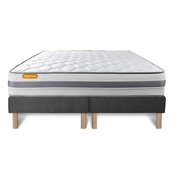 Matelas 160x200 + double sommiers  80x200 Memo Spring Ressorts ensachés 3 zones de confort MAXI épaisseur
