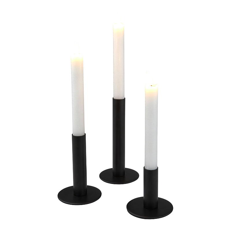 Portacandele Home Crown s/3 in metallo nero