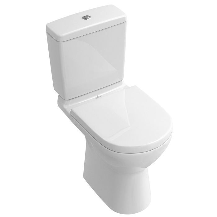 VILLEROY & BOCH – O.novo randloses Stand-WC-Set – horizontaler Abfluss und WC-Sitz mit Schnellverschluss und Absenkautomatik – Keramik