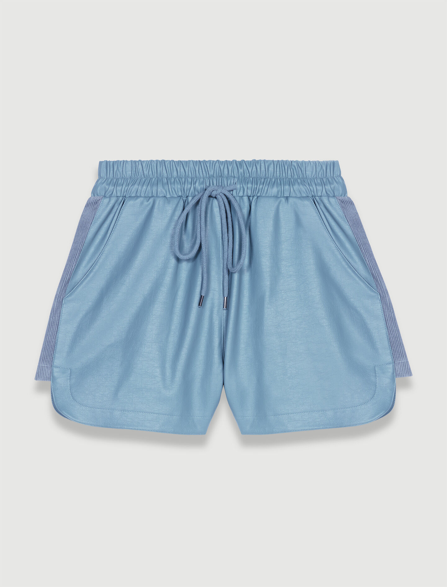 Kunstleren shorts - Blauw