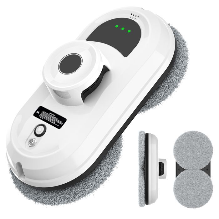 Robot limpiacristales de 5600 Pa, robot limpiador de ventanas con 3 modos y 10 paños de limpieza, navegación inteligente y control remoto.