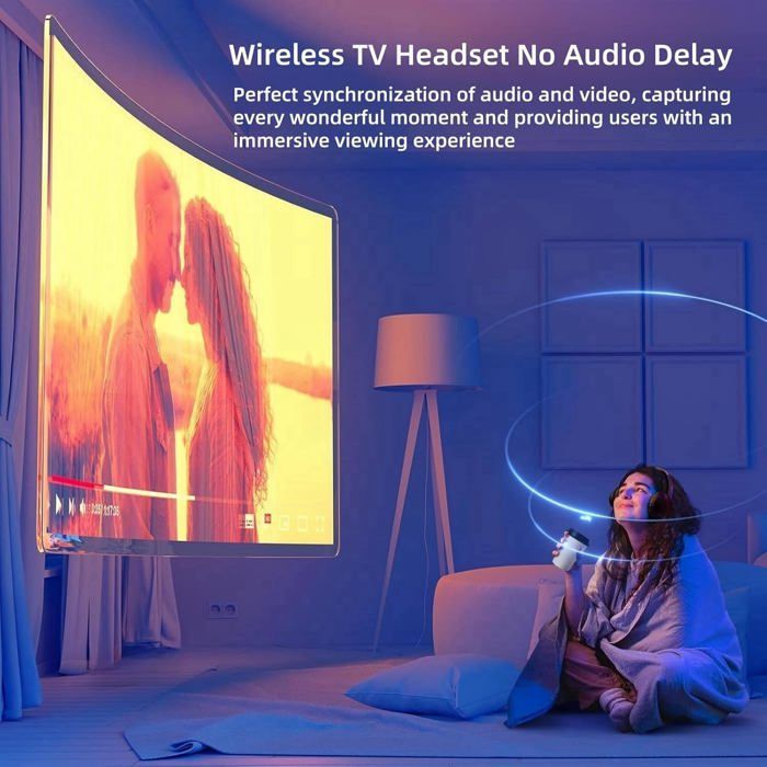 Casque Sans Fil Pour Tv, Casque Supra-Auriculaire Bluetooth 5.3 Avec Fonction Radio Rm, Casque Tv Sans Fil Léger Pour Person[XE1776]