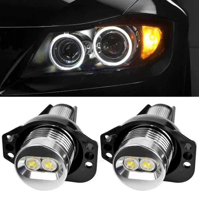 2PCS For BMW 3 Series E90 E91 2005-2008 12W LED White Replacement Bulbs Angel Eyes Halo Ring