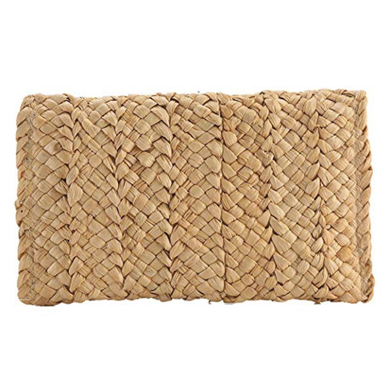 Borsa da donna in paglia di tendenza, borsa estiva da spiaggia in paglia intrecciata, busta B5