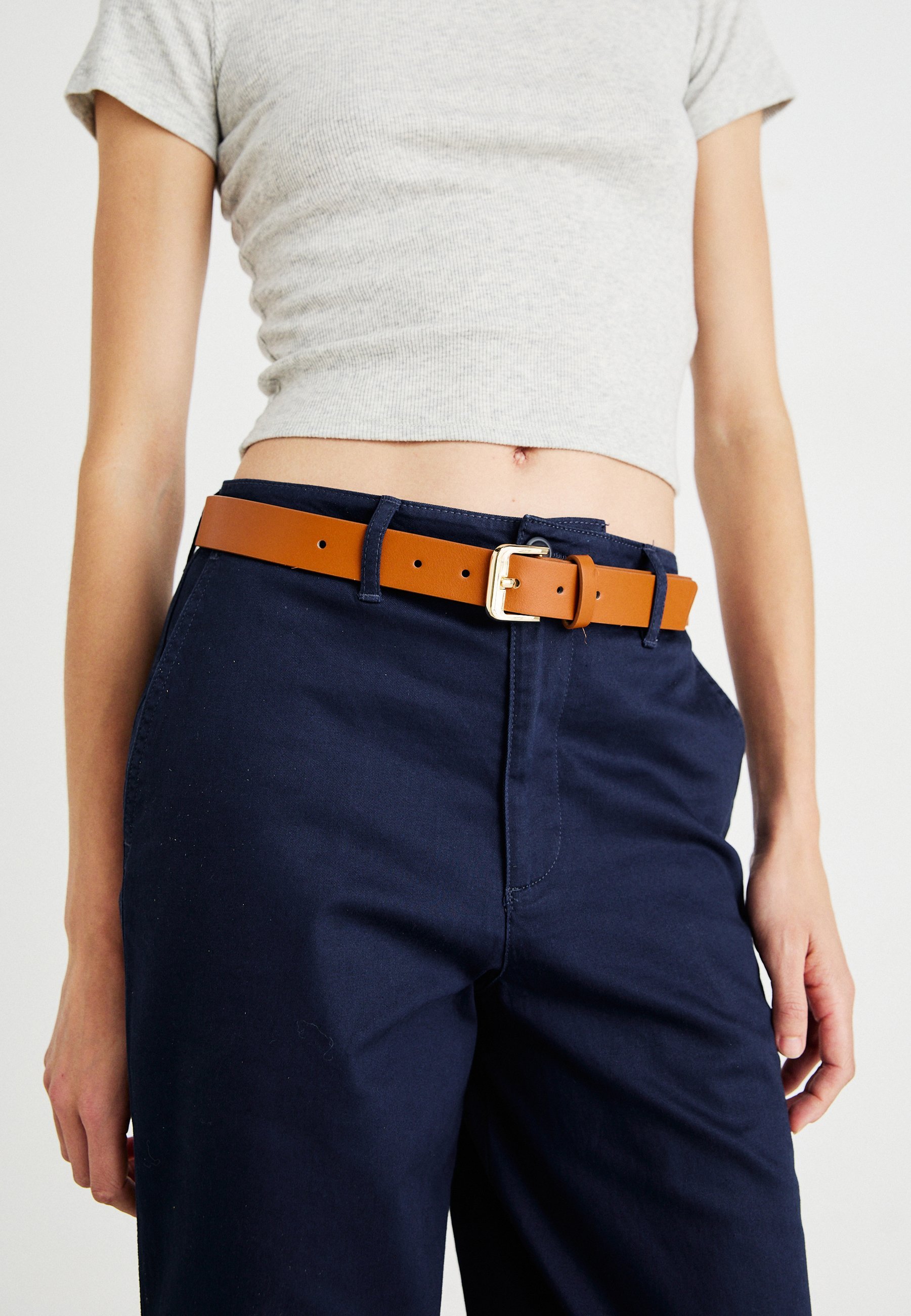 Lot de 2 ceintures PCKOPAS JEANS - Noir/cognac
