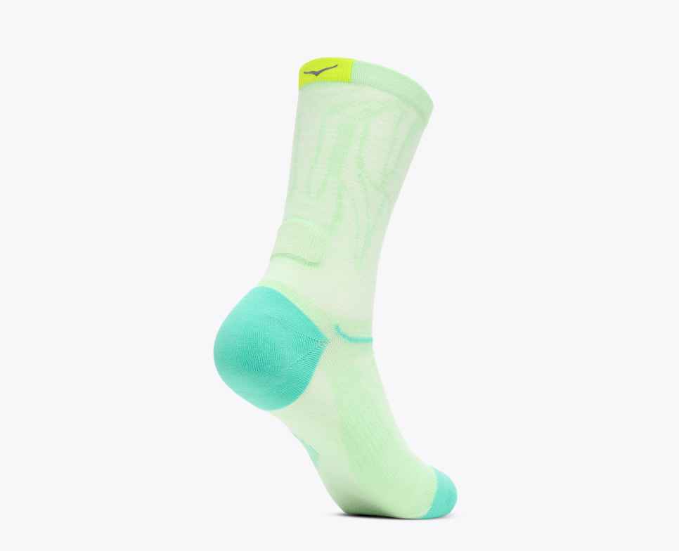 HOKA Chaussettes de course Clifton Crew Menthe Fluorite