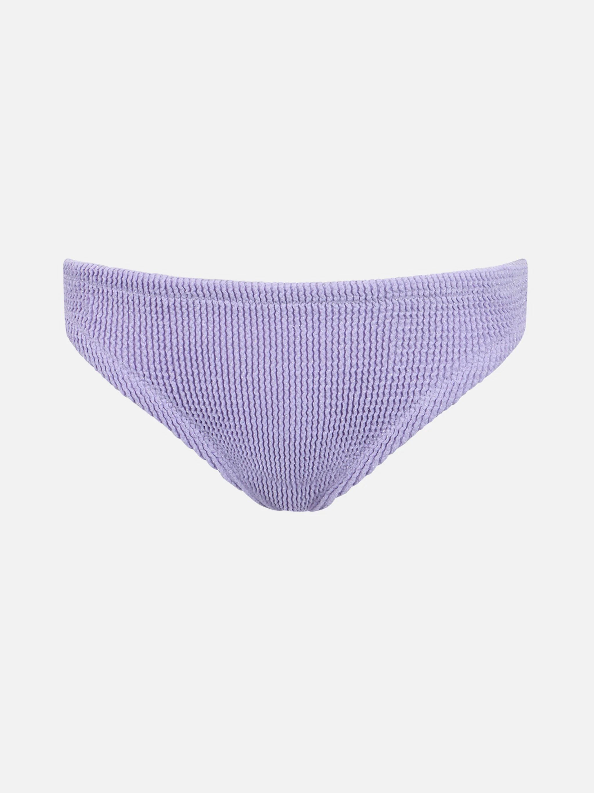 Lila crêpe zwembroekje voor meisjes met strik