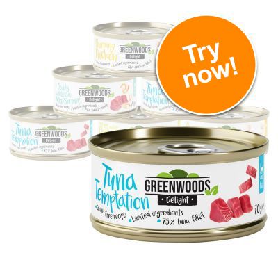 Greenwoods Delight Míchané zkušební balení kuře / tuňák 6 x 70 g