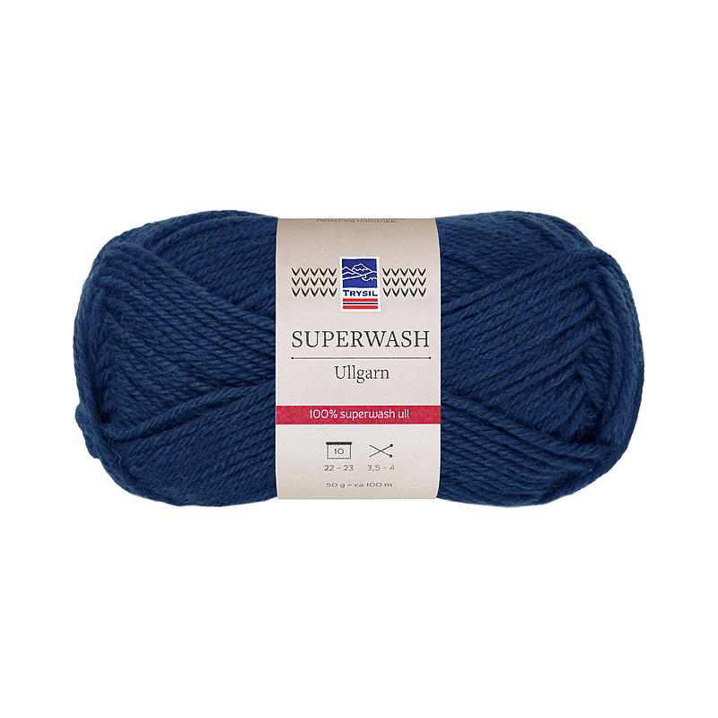 Trysil Superwash Wollgarn, 100 % reine Schurwolle, marineblau