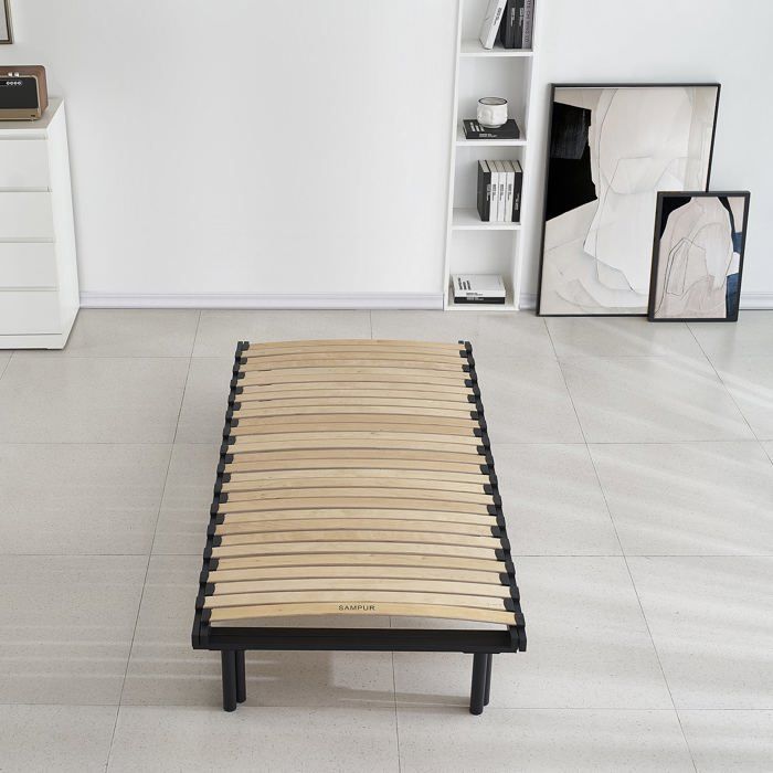 Rete a doghe estensibile 90-180x200 di SAMPUR | Versatile e modulare - Zona letto singola o matrimoniale - Doghe in pioppo resistenti