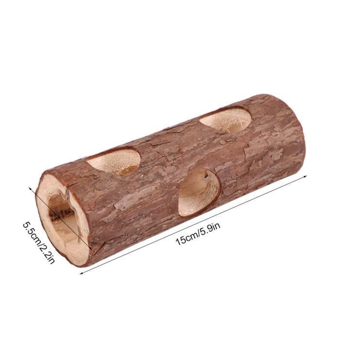 Juguete para masticar - TBEST - Túnel de madera - No tóxico - Para conejos y roedores - Talla S