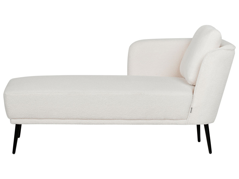 Szezlong z poduszką retro boucle złamana biel