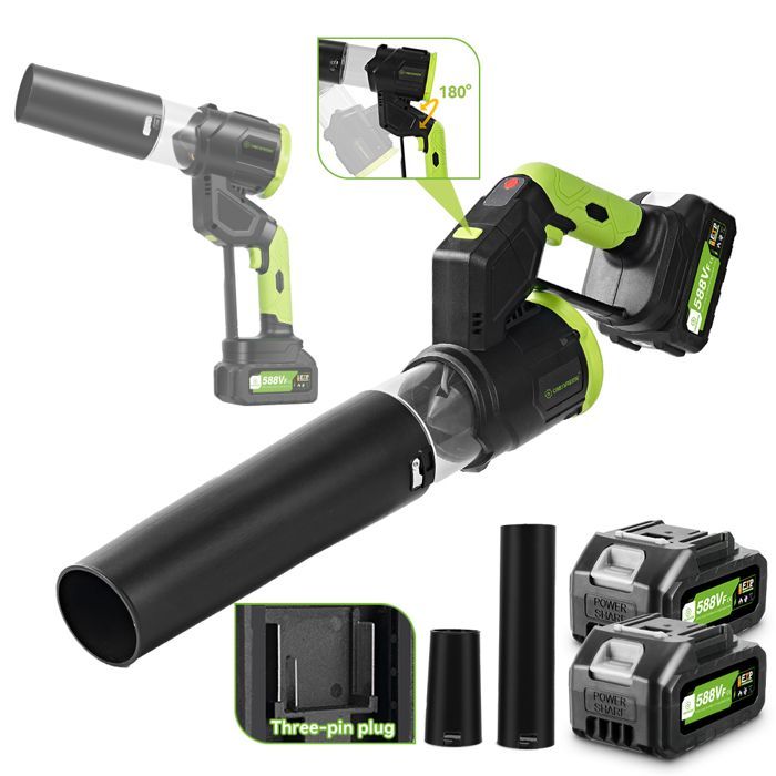 2-in-1 Blower - ONEGREEN - 45000 RPM Cordless - Brushless Motor - 58 m/s (210 km/h) - 2 x 3Ah