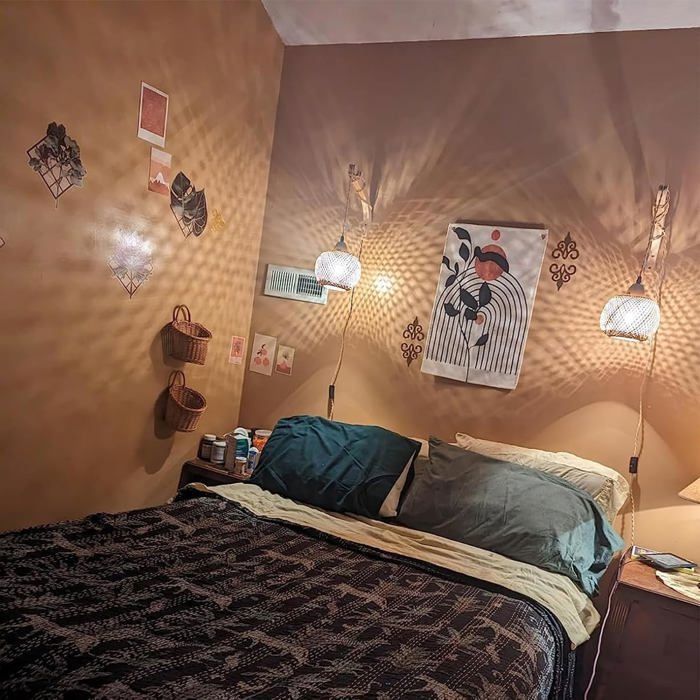 Luminária de parede retrô de madeira para interiores, estilo lanterna de bambu, design criativo com soquete E27, plugue e interruptor (lâmpada inclusa).