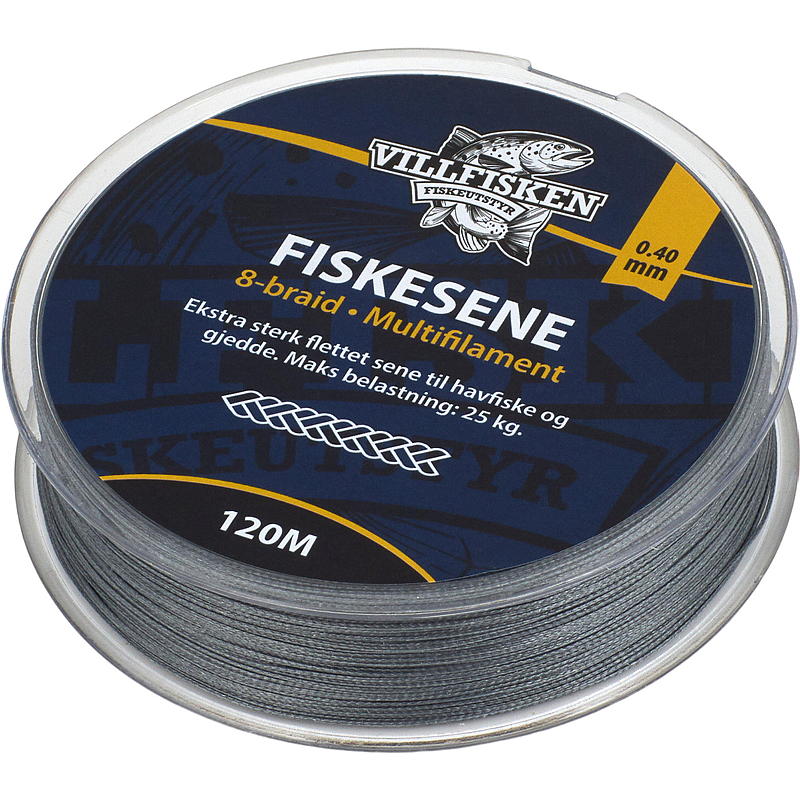Villfisken Fiskesnøre 8-flet 0,40 mm 120 m, Villfisken