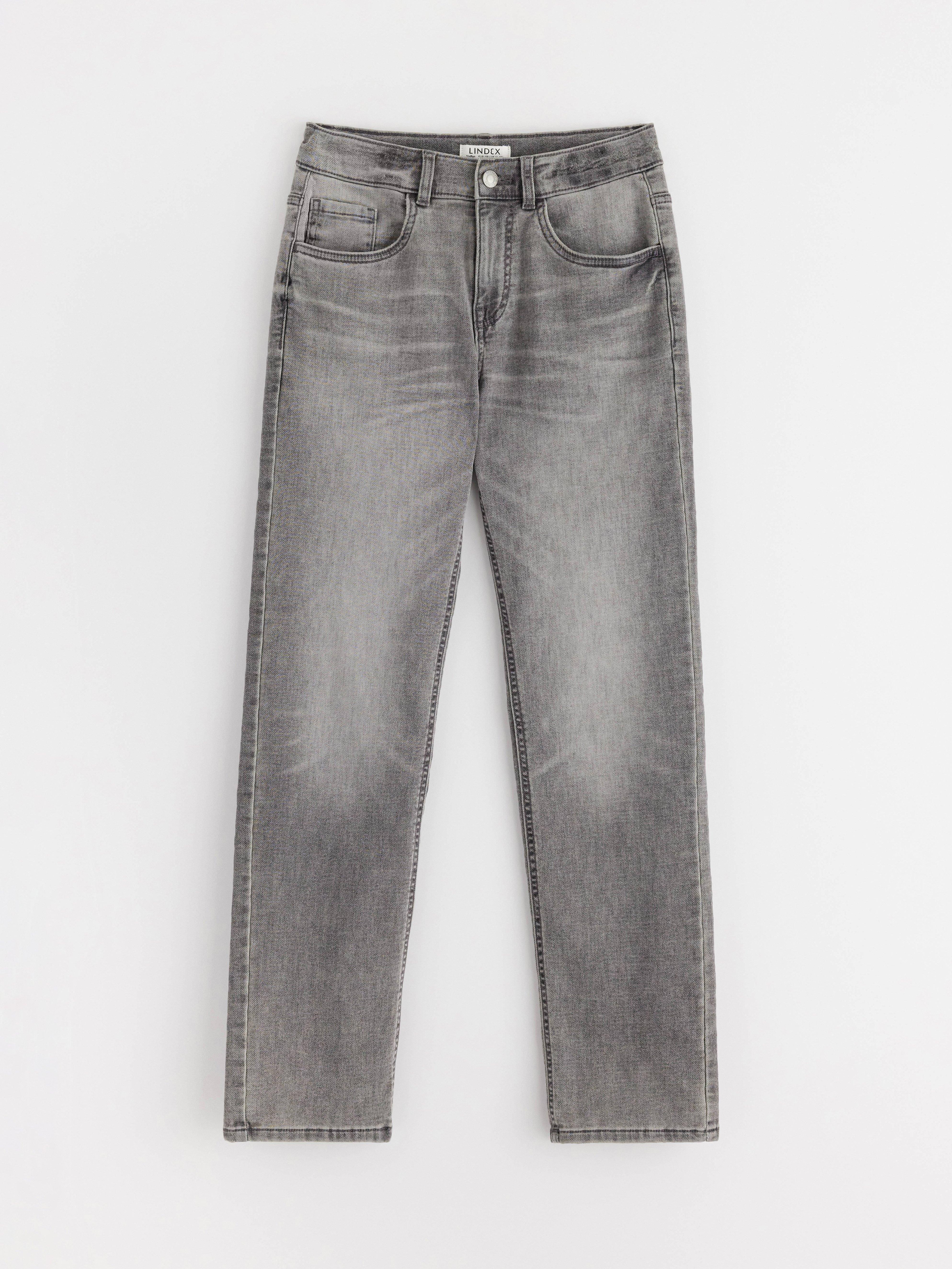 Calça jeans reta regular superelástica STAFFAN Cinza