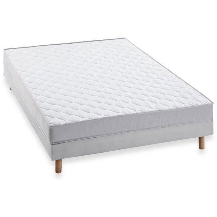 Conjunto de colchón de 140x190 cm + base de láminas - Espuma - 5 zonas - 15 cm - Firme - DEKO DREAM Airflex
